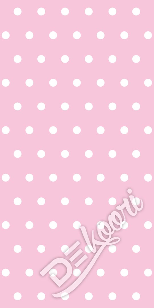 Tapeta różowa w białe kropki, groszki, polka dot 5 cm - Dekoori zdjęcie 3