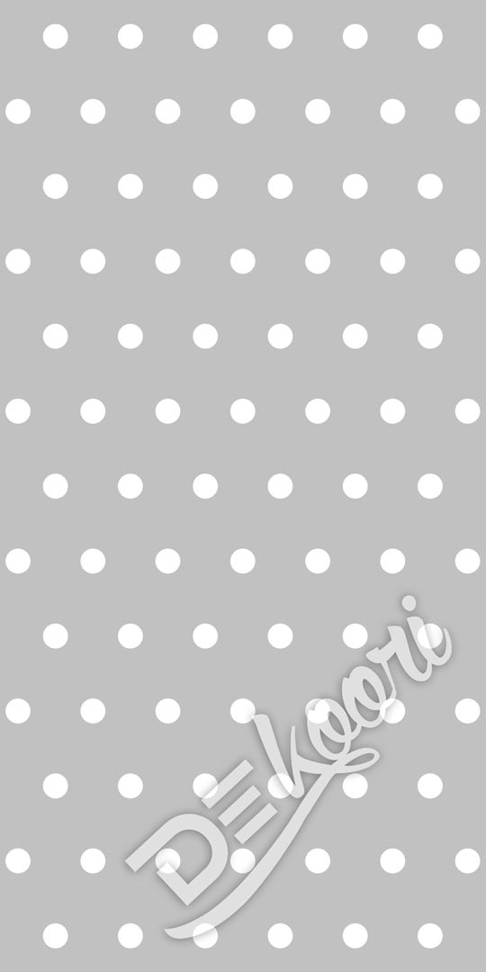 Tapeta szara w białe kropki, groszki, grochy 5 cm - Dekoori zdjęcie 3