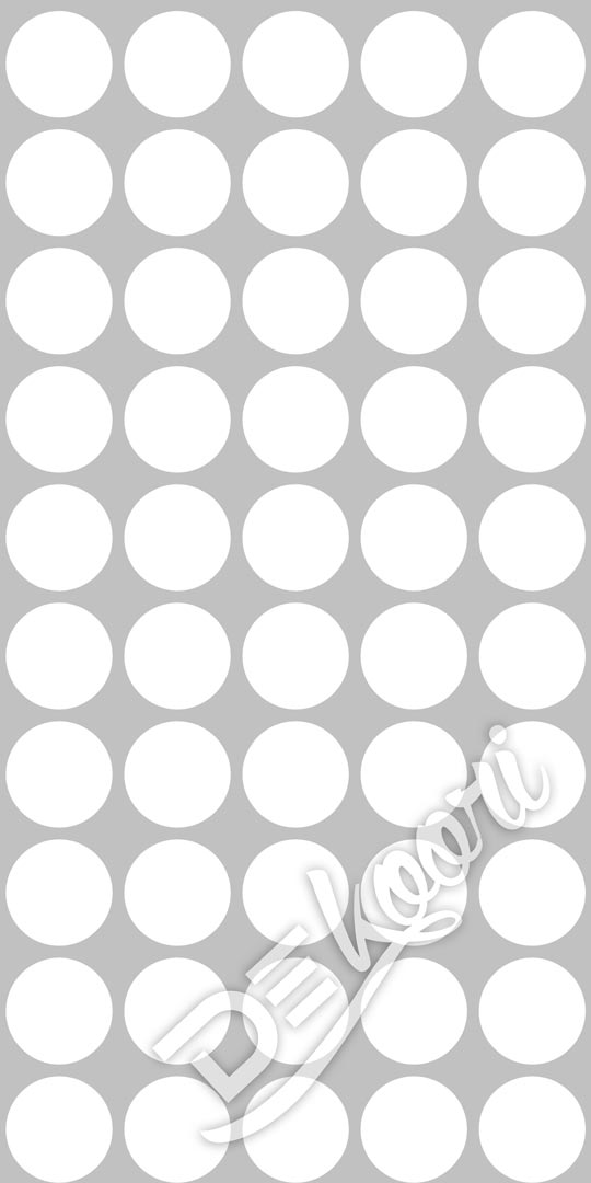 Tapeta szara w duże białe grochy, koła, kropki 18 cm - Dekoori zdjęcie 2