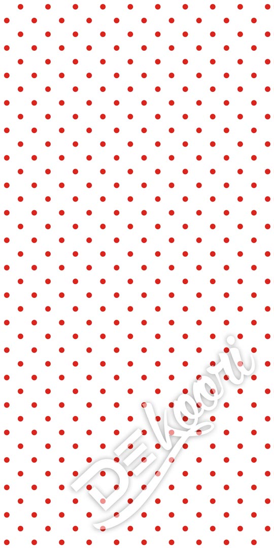 Biała tapeta w małe czerwone KROPKI GROSZKI 2 cm - Dekoori zdjęcie 2
