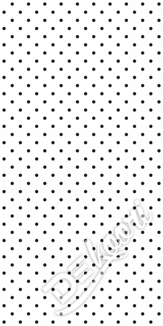 Biała tapeta w czarne małe kropki, groszki pin-up 2 cm - Dekoori zdjęcie 2