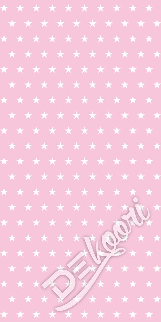 Różowa tapeta w gwiazdki białe 5 cm - Dekoori zdjęcie 2