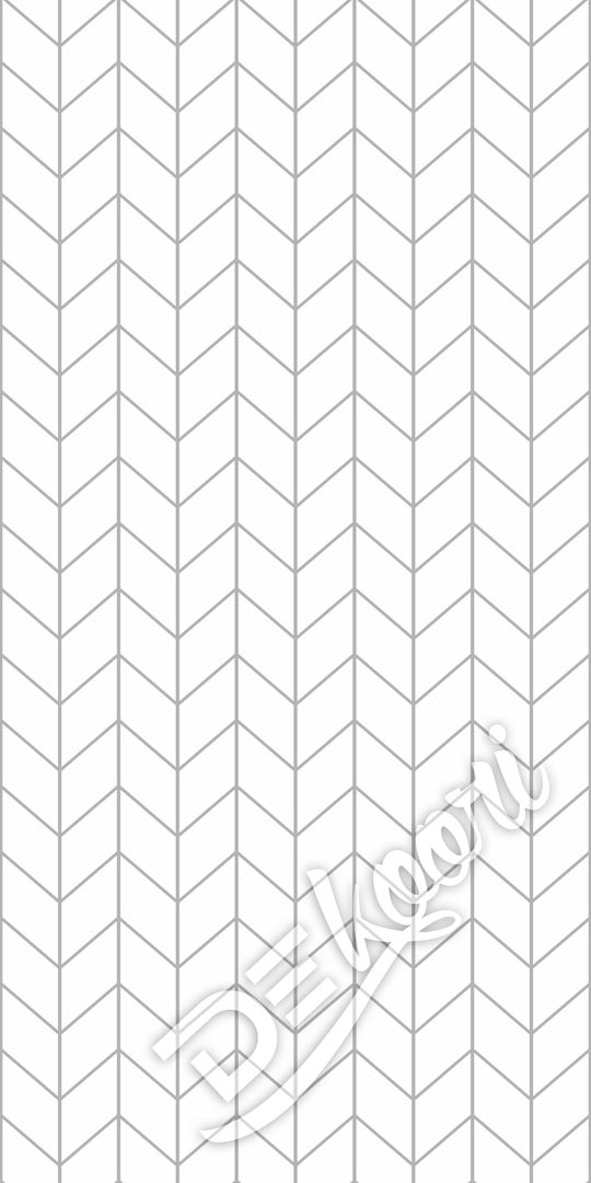 Tapeta jodełka francuska biała w geometryczne szare linie, do salonu lub sypialni - Dekoori zdjęcie 3