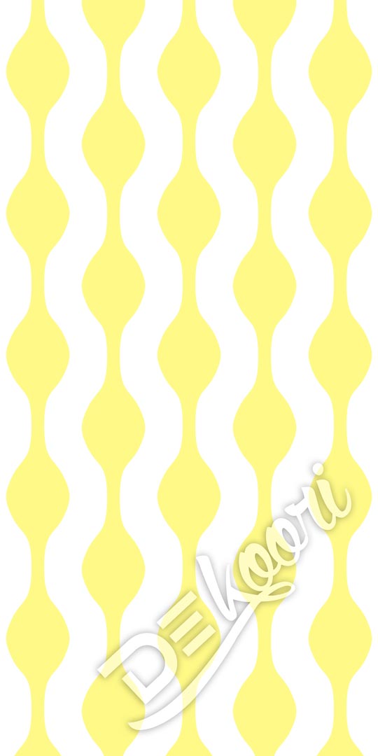 Biało-żółta tapeta w pionowy wzór oko - Dekoori zdjęcie 3