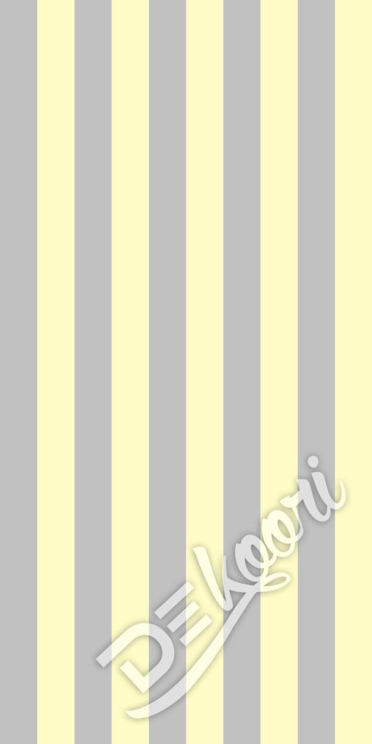 Tapeta szaro żółta w pionowe pasy 10 cm - Dekoori zdjęcie 3