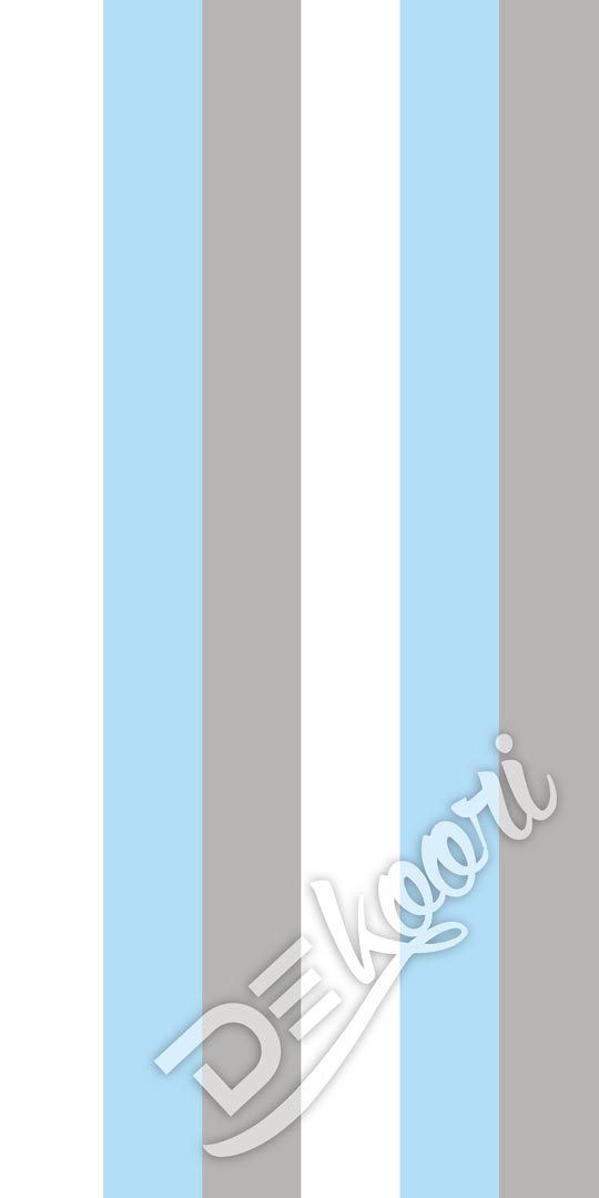 Tapeta ścienna w PIONOWE PASY 16,6 cm biało-błękitno-szara - Dekoori zdjęcie 3