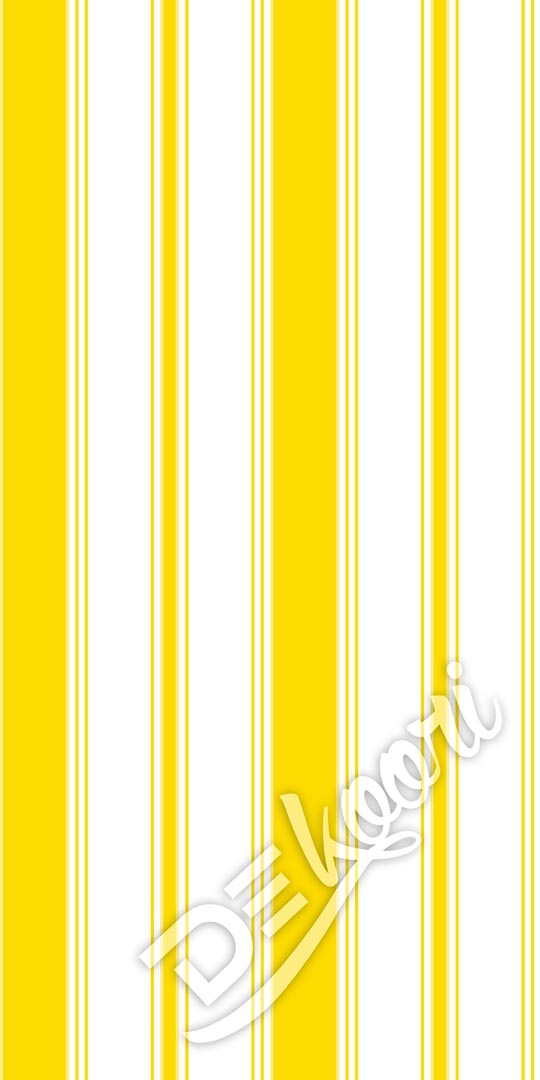 Tapeta w biało-żółte PASKI PIONOWE - Dekoori zdjęcie 2