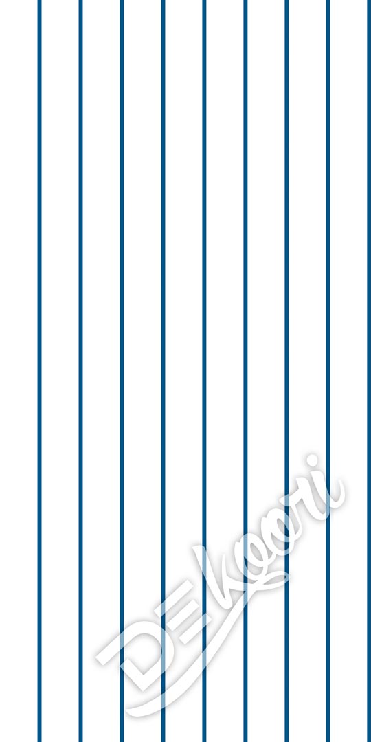 Biała tapeta w niebieskie linie, paski pionowe 1 cm - Dekoori zdjęcie 2