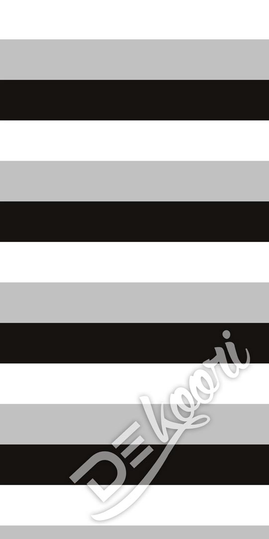 Tapeta w pasy poziome 15 cm biało-szaro-czarne - Dekoori zdjęcie 2