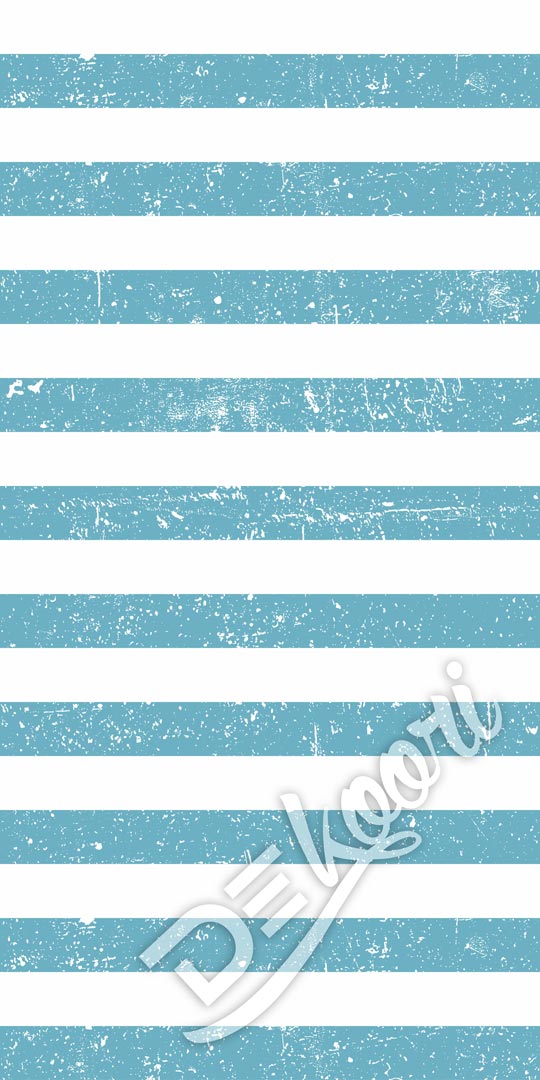 Biało-niebieska, przecierana tapeta w stylu marynistycznym w pasy poziome - Dekoori zdjęcie 3