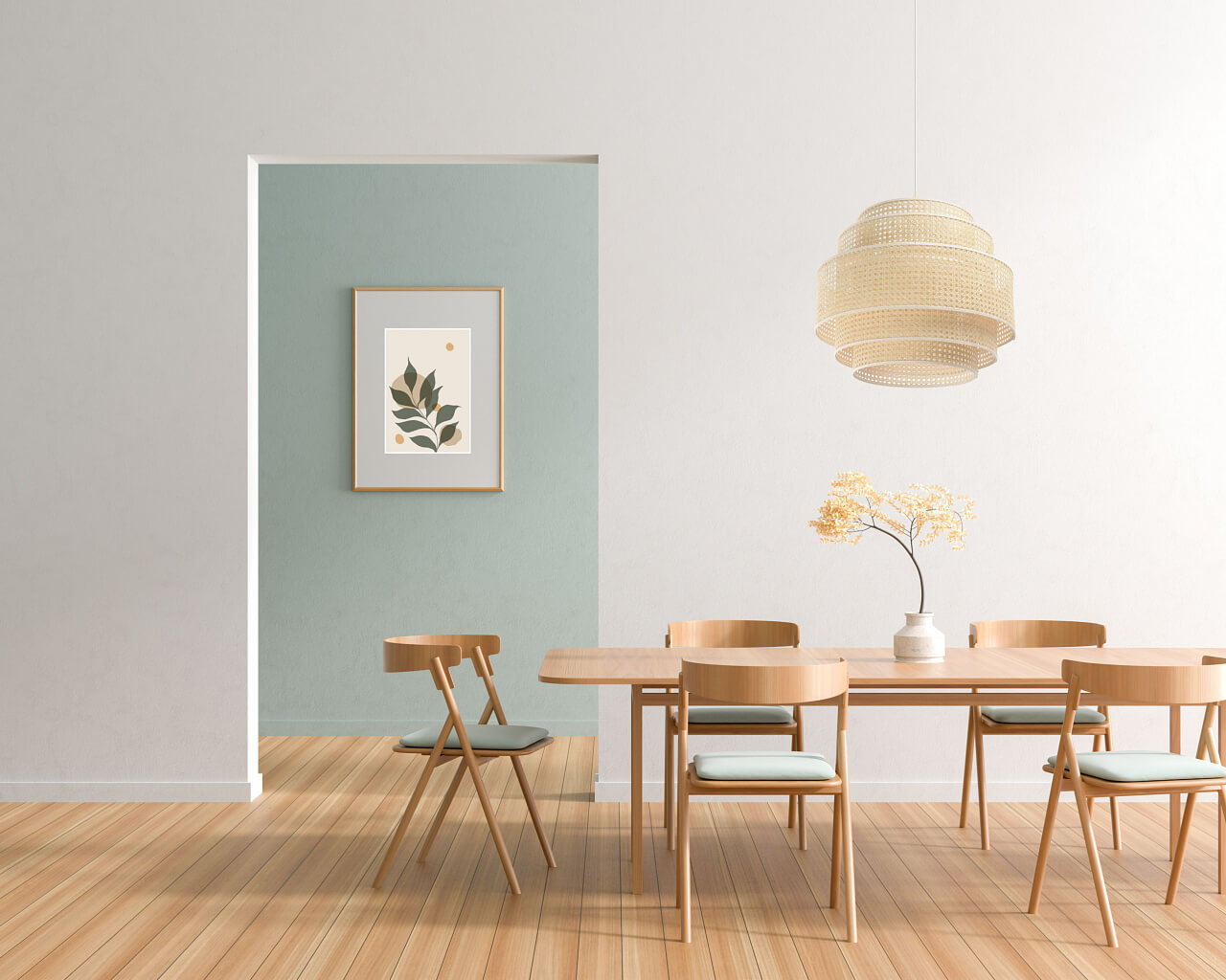 Naturalna, boho lampa wisząca z fantazyjnym abażurem z włókien palmy rotangowej, ROTANG - BPS Koncept zdjęcie 2