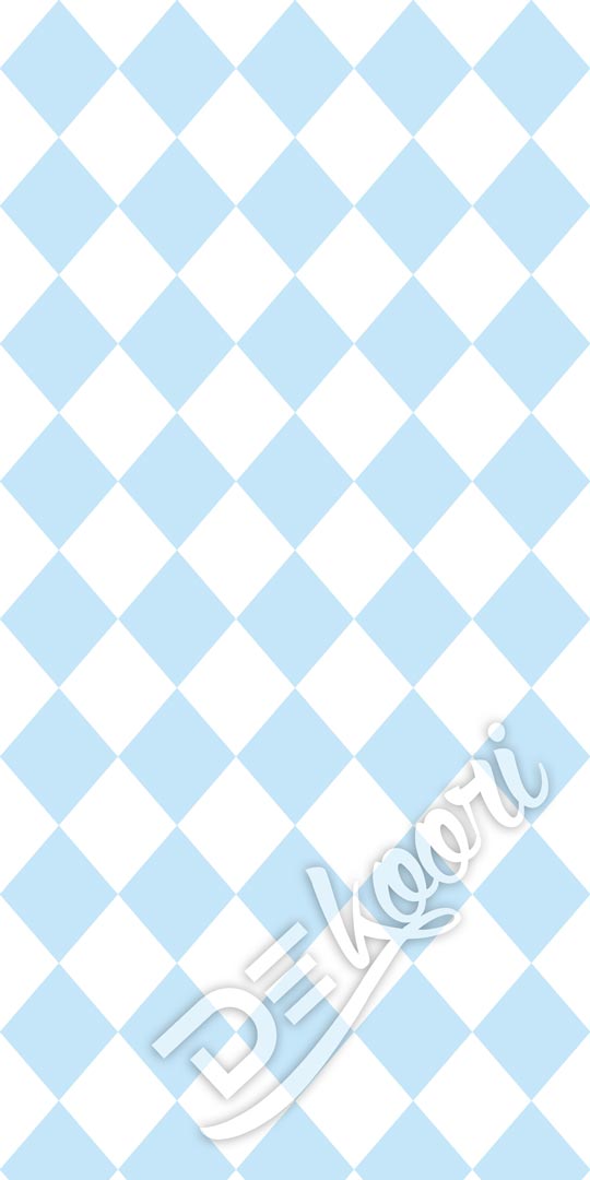 Tapeta w romby biało-niebieska-błękitna - Dekoori zdjęcie 3