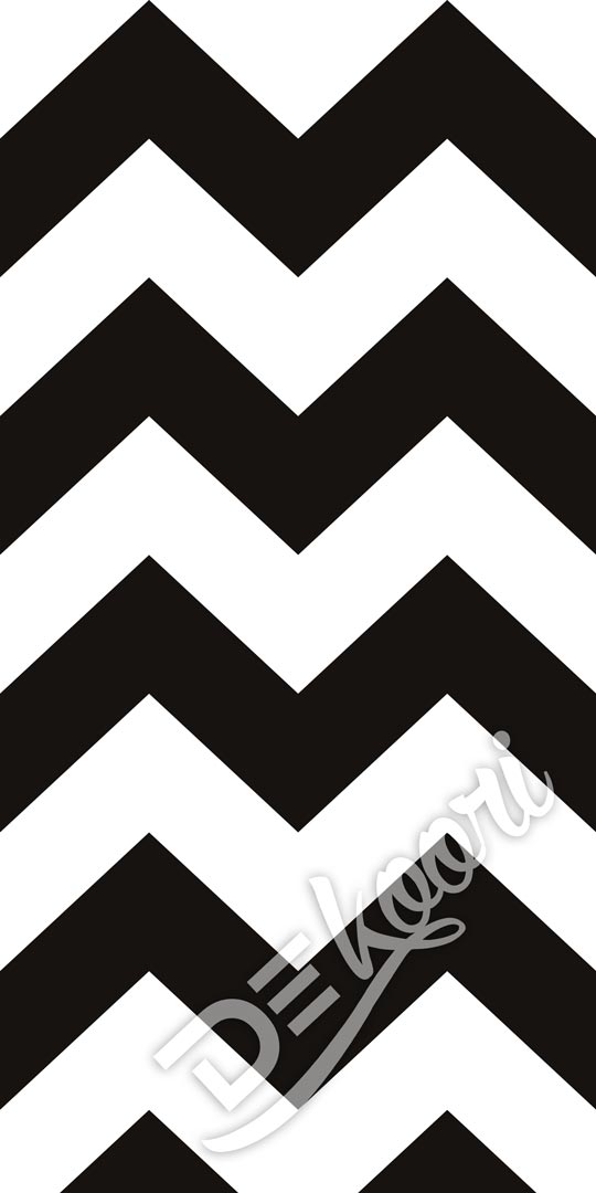 Czarno-biała tapeta w zygzaki chevron - Dekoori zdjęcie 3