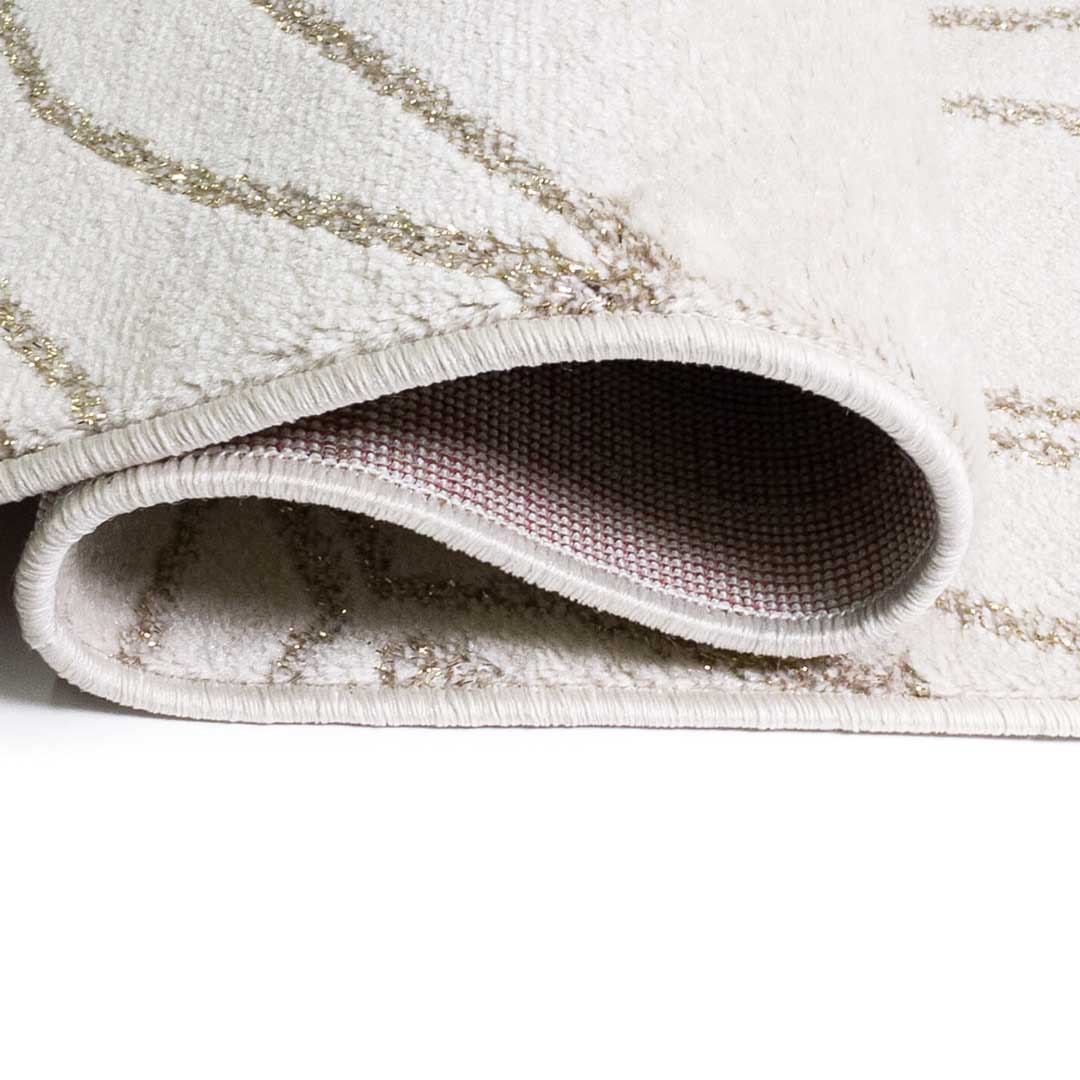 Elegancki, minimalistyczny kremowo-beżowy dywan w liście Luxury Leaves - Carpetforyou zdjęcie 4