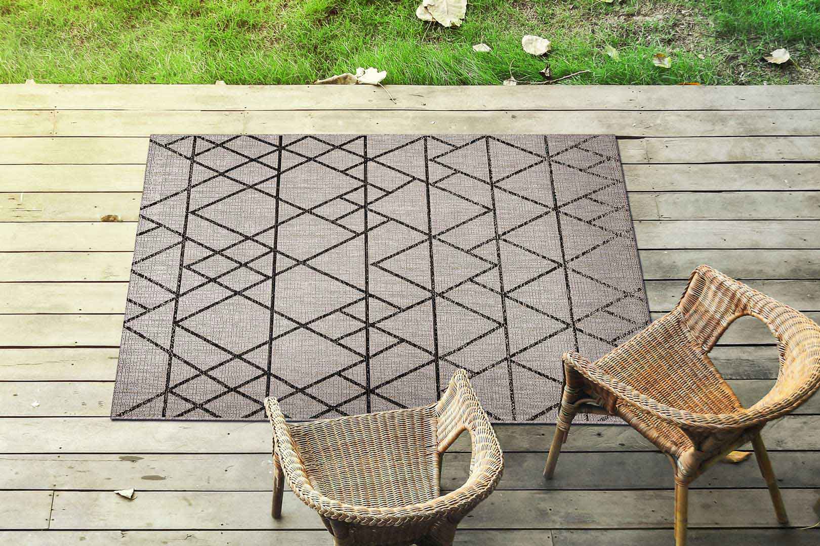 Geometryczny, szary dywan do salonu w czarne romby Almas 34 - Carpetforyou zdjęcie 4