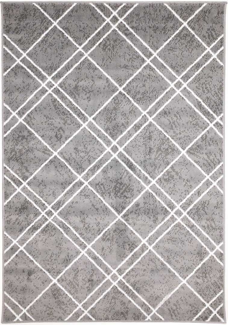 Szary dywan młodzieżowy w jasną kratę kwadraty Almas 39, nowoczesny styl - Carpetforyou zdjęcie 1