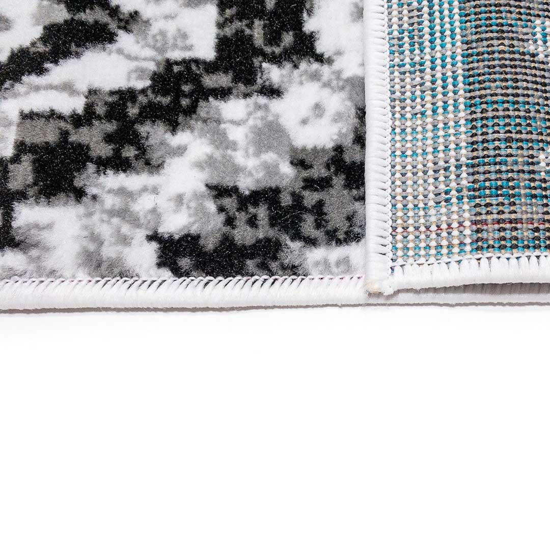 Biało-szary artystyczny dywan w fantazyjny, czarny a'la aztecki wzór Almas 37 - Carpetforyou zdjęcie 4