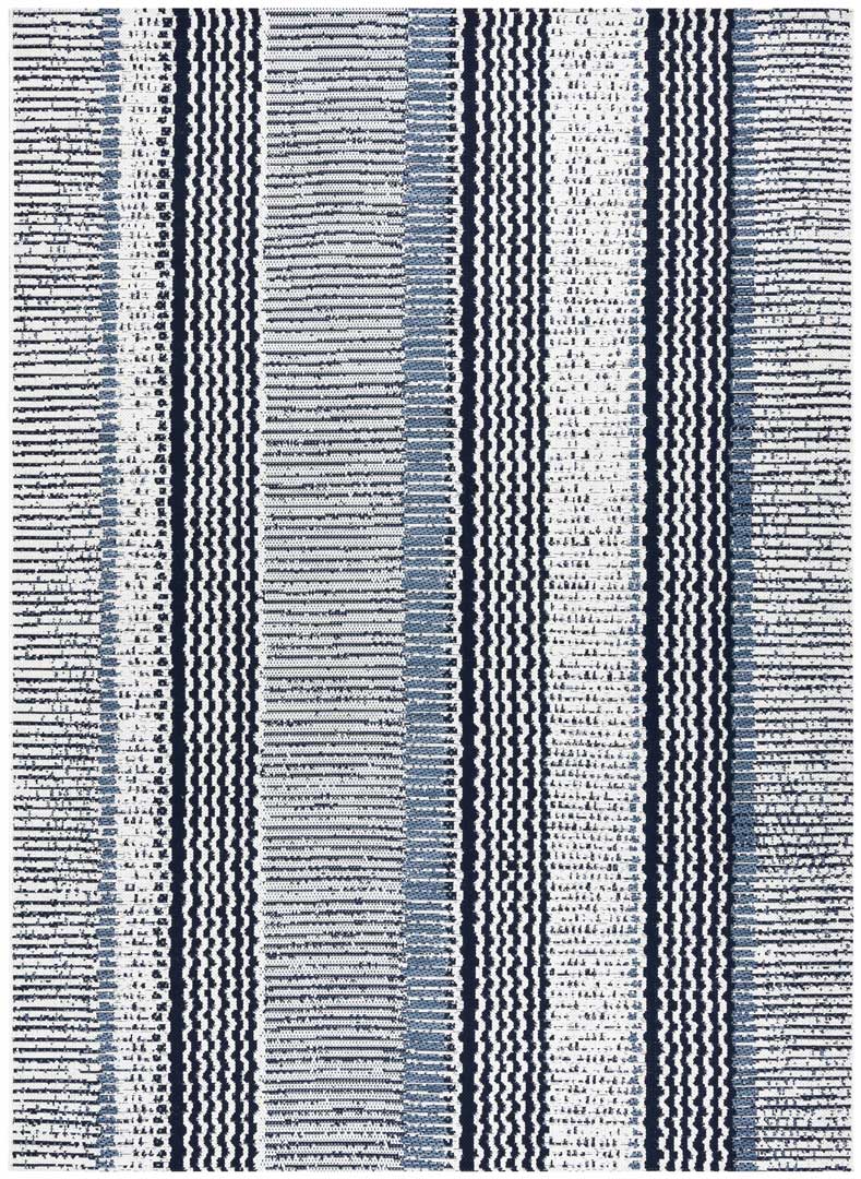 Skandynawski dywan do salonu w beżowe, niebieskie, żółte, zielone, brązowe i kremowe paski Colour Stripes - Carpetforyou zdjęcie 1