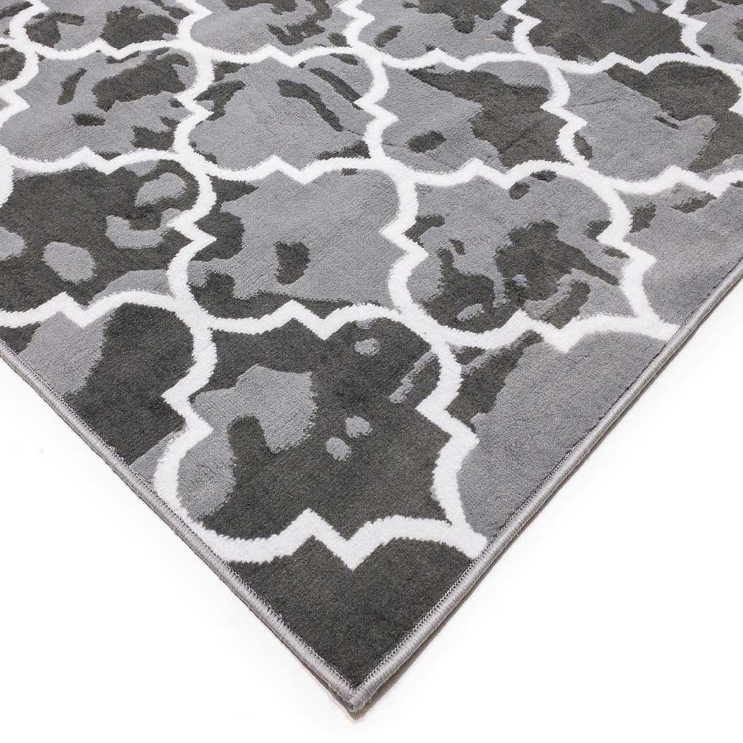 Szary dywan orientalny w białą marokańską koniczynę Almas 35 - Carpetforyou zdjęcie 2