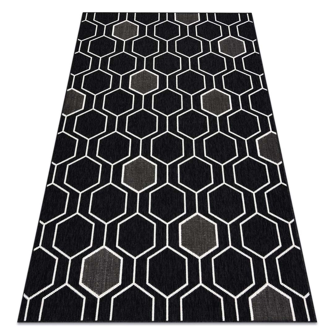 Ciemny, przecierany dywan geometryczny w heksagony Almas 40 nowoczesny do biura - Carpetforyou zdjęcie 2