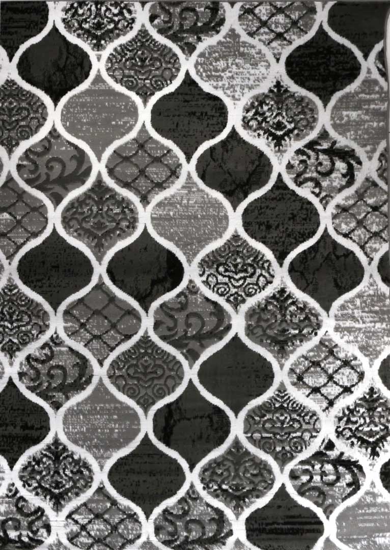 Ciemny, orientalny dywan w biały marokański wzór Almas 38 - Carpetforyou zdjęcie 1