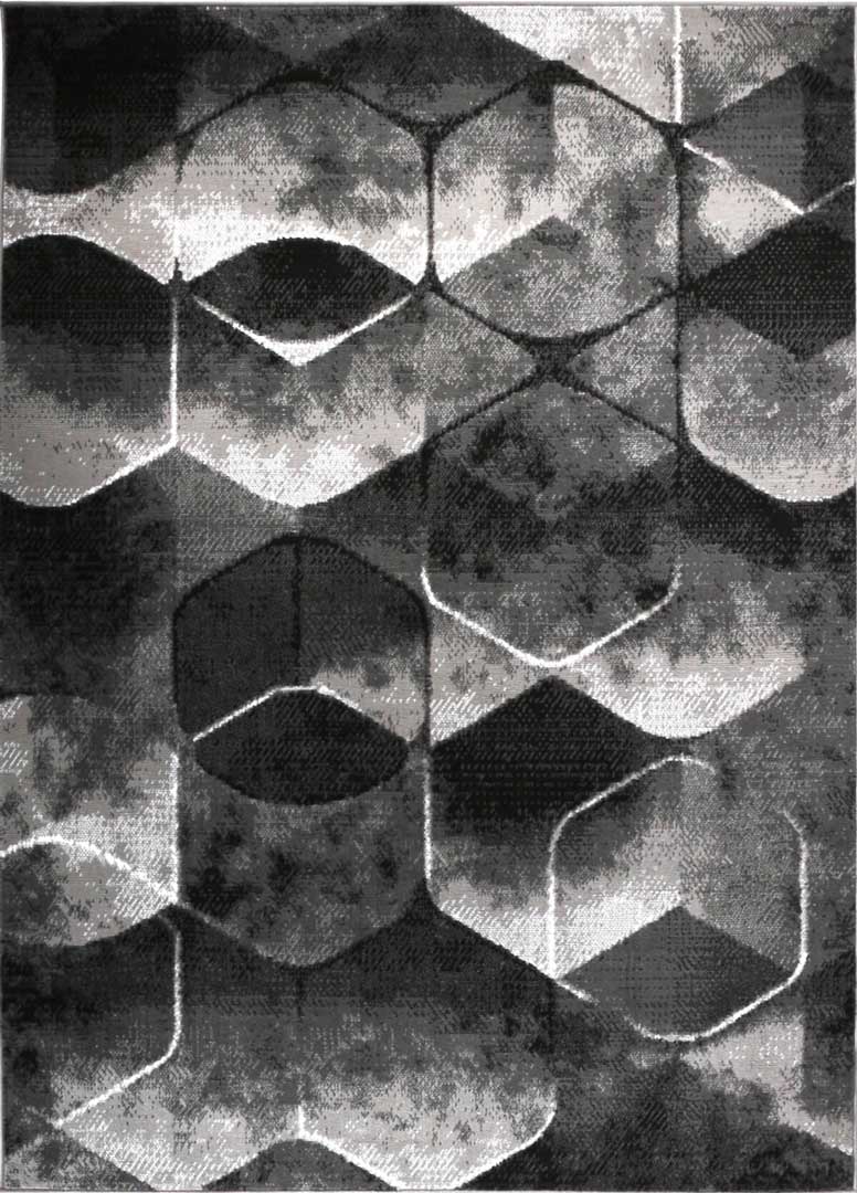 Modny dywan do salonu w sześciany w odcieniach czerni, bieli i szarości Almas 31 - Carpetforyou zdjęcie 1
