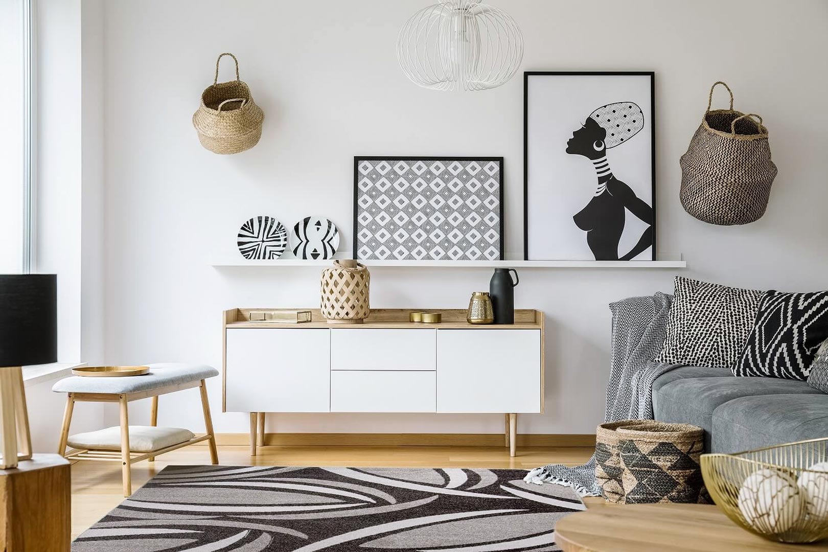 Ciekawy, brązowy dywan w szaro-beżowy wzór rozsypanych ziaren kawy Coffee Beans - Carpetforyou zdjęcie 4