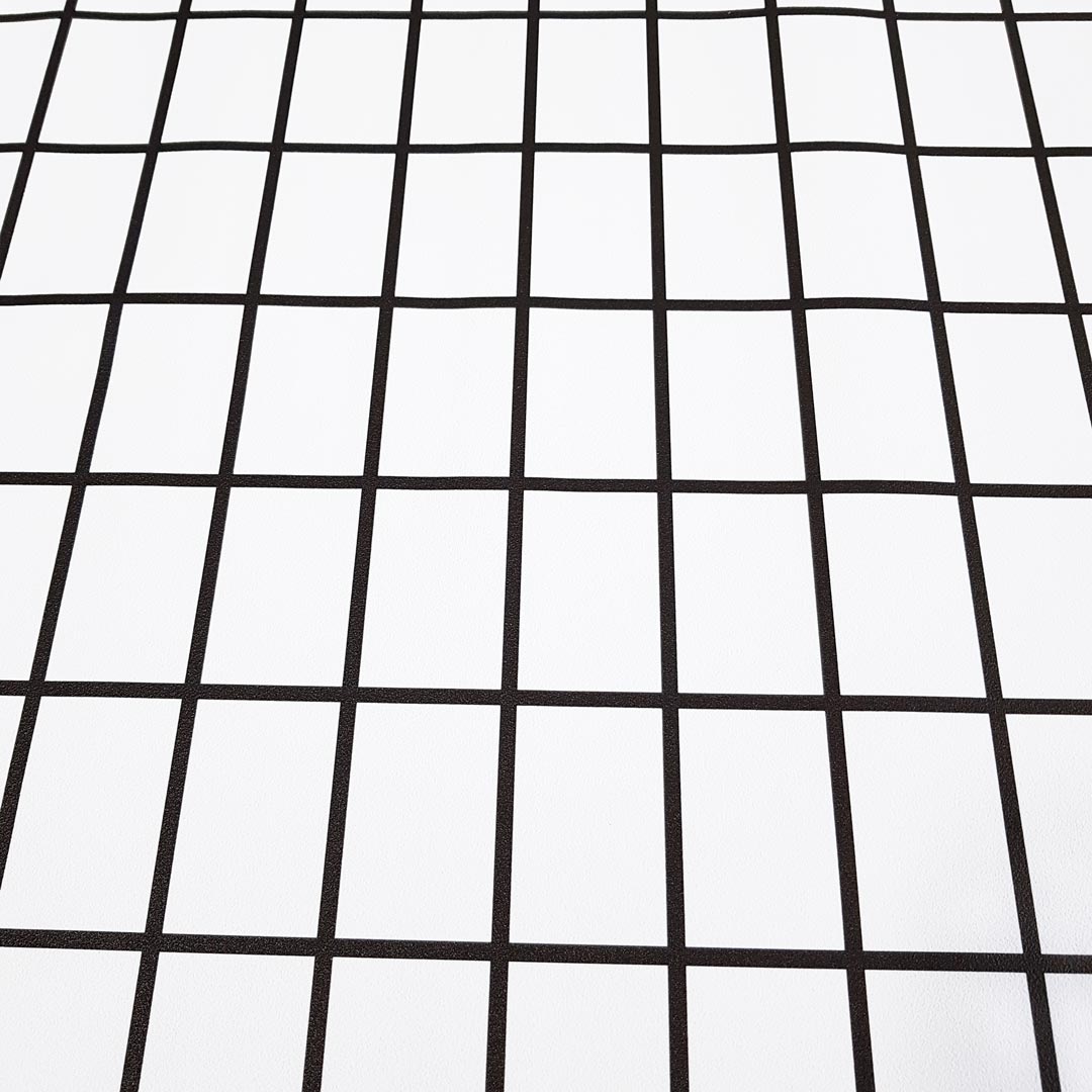 Biało-czarna tapeta ścienna w KRATKĘ prostokątną 4,5 x 7 cm - Dekoori zdjęcie 3