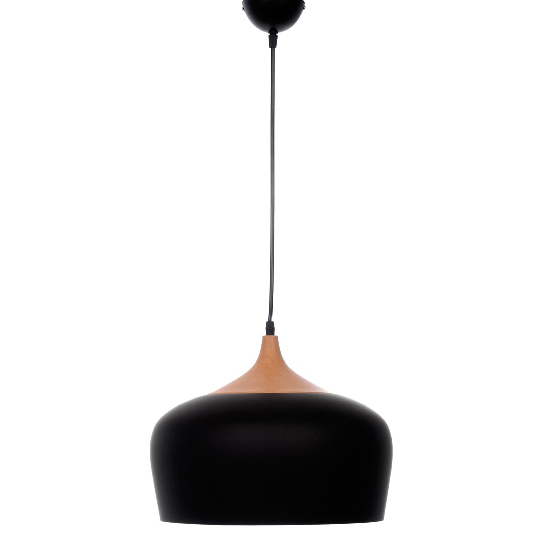Czarna metalowa lampa wisząca CONSI skandynawska okrągła matowa - Lumina Deco zdjęcie 3