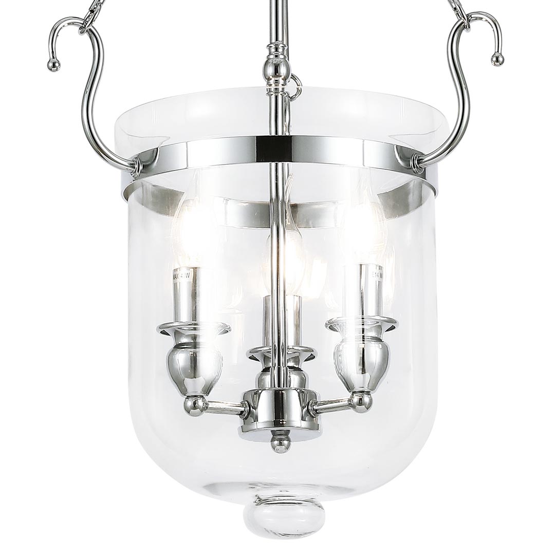 Klasyczna szklana lampa wisząca LEO chromowana loftowa ozdobna - Lumina Deco zdjęcie 3