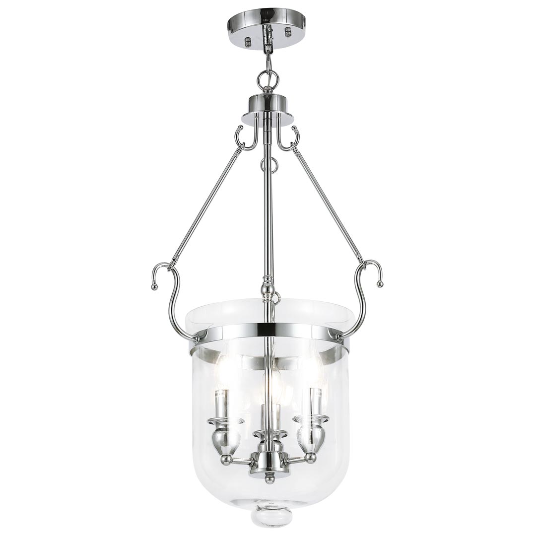 Klasyczna szklana lampa wisząca LEO chromowana loftowa ozdobna - Lumina Deco zdjęcie 1