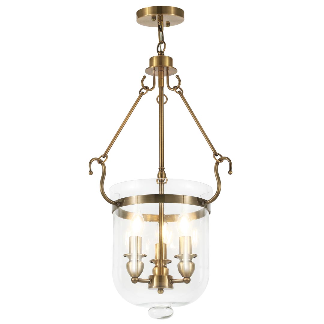 Mosiężna szklana lampa wisząca LEO klasyczna ozdobna - Lumina Deco zdjęcie 1