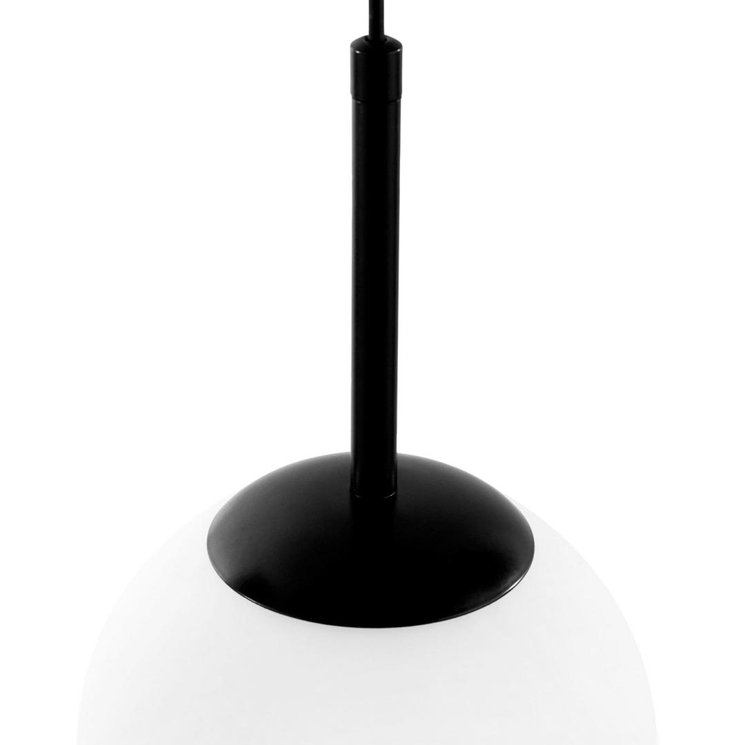 Czarna lampa wisząca z białym kloszem w kształcie kuli, nowoczesna FREDICA W1 - Lumina Deco zdjęcie 4