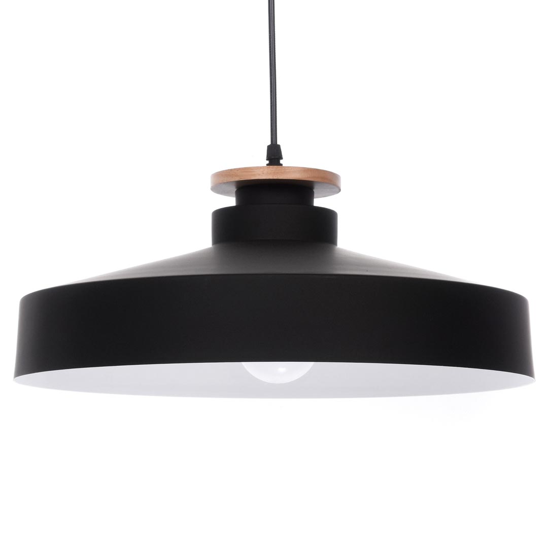 Minimalistyczna czarna lampa wisząca LUDOR nowoczesna loftowa - Lumina Deco zdjęcie 1