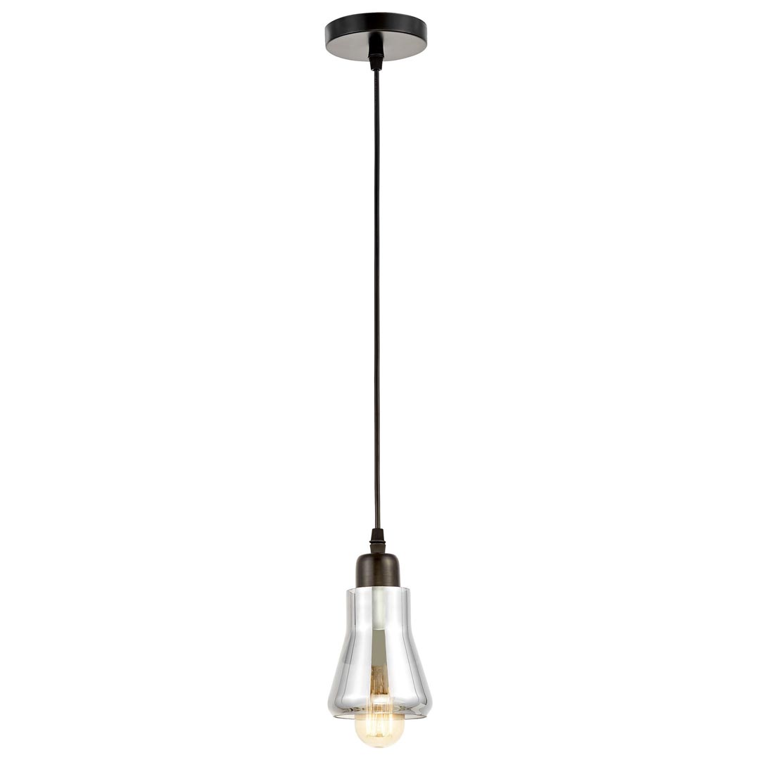 Dymiona lampa wisząca, szklana w czarnej oprawie, designerska BONIO - Lumina Deco zdjęcie 2