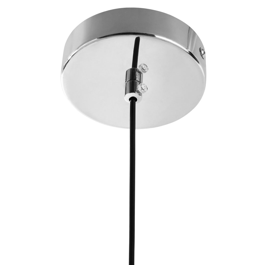 Chromowana lampa wisząca, biała, szklana kula, designerska FREDICA W1 - Lumina Deco zdjęcie 4