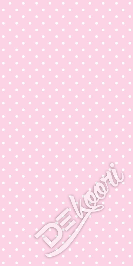 Różowa tapeta w małe białe kropki, groszki, polka dot 2 cm - Dekoori zdjęcie 3