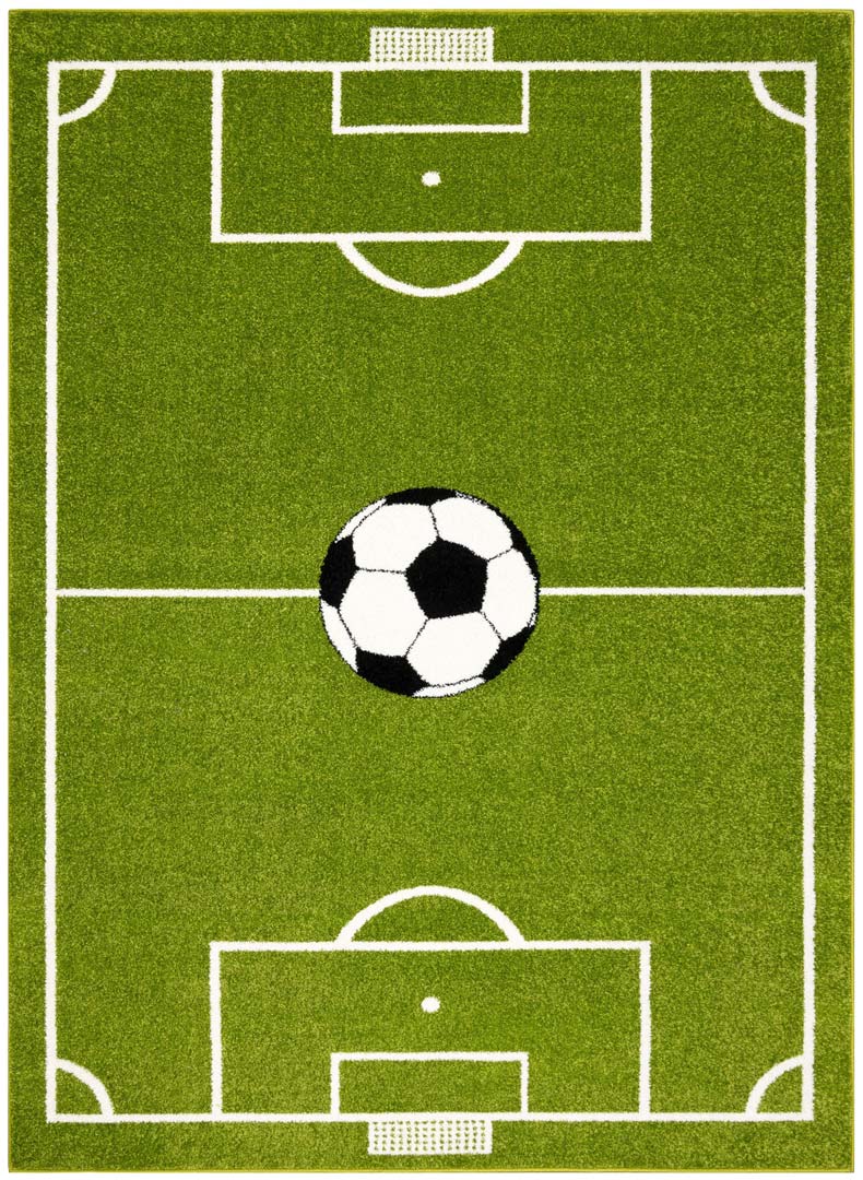 Dywan dla chłopca w boisko do piłki nożnej, piłkę Football zielono-biało-czarny - Dywany Łuszczów zdjęcie 1