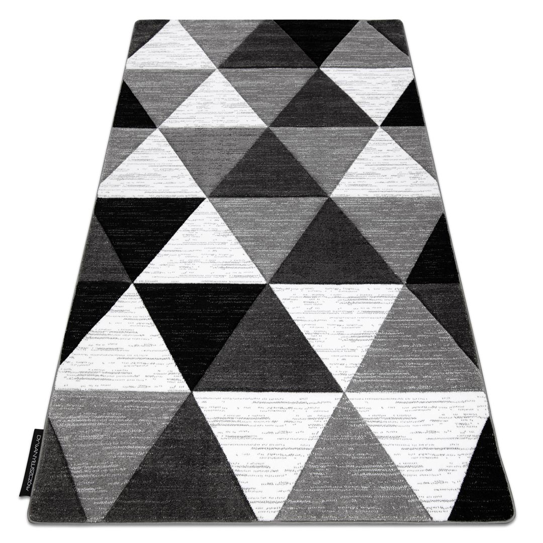 Dywan w trójkąty czarne, szare, białe, trójwymiarowy, wycięty wzór ALTER RINO - Dywany Łuszczów zdjęcie 2