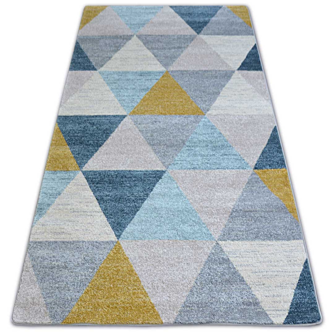 Nowoczesny dywan w pastelowe kolorowe trójkąty do salonu - Dywany Łuszczów zdjęcie 1