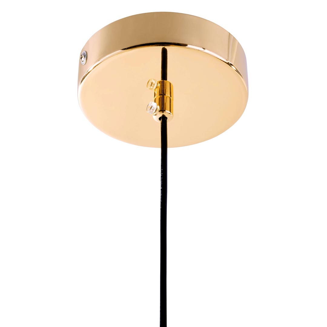 Złota lampa wisząca z okrągłym, białym kloszem, elegancka FREDICA W1 - Lumina Deco zdjęcie 4
