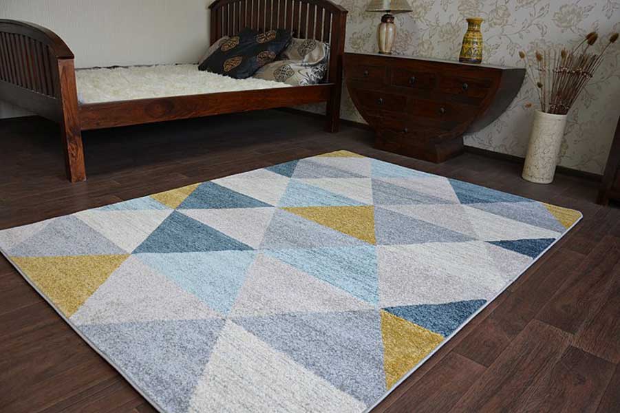 Nowoczesny dywan w pastelowe kolorowe trójkąty do salonu - Dywany Łuszczów zdjęcie 4