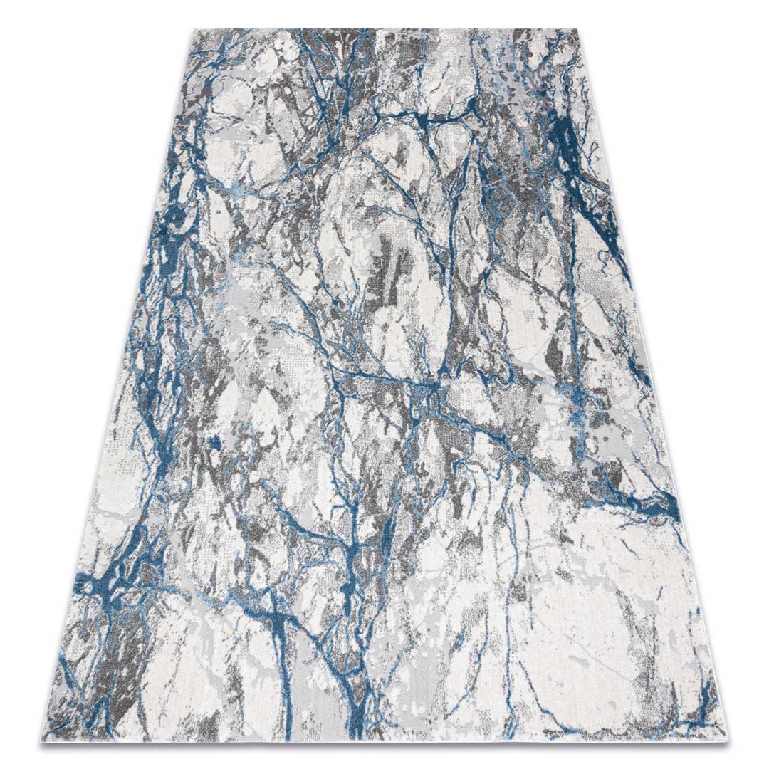 Jasny dywan designerski strukturalny szaro-niebieski wzór marmur kamień - Dywany Łuszczów zdjęcie 2