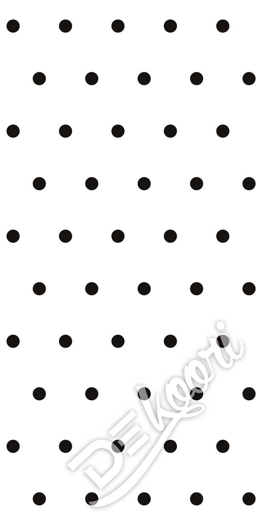 Biała tapeta w czarne kropki, groszki, grochy 5 cm - Dekoori zdjęcie 3