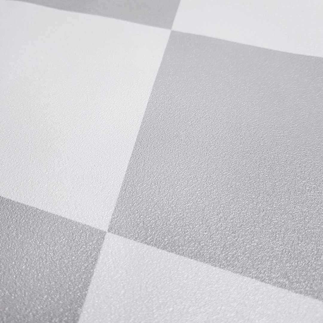 Tapeta w romby biało-szara - Dekoori zdjęcie 3