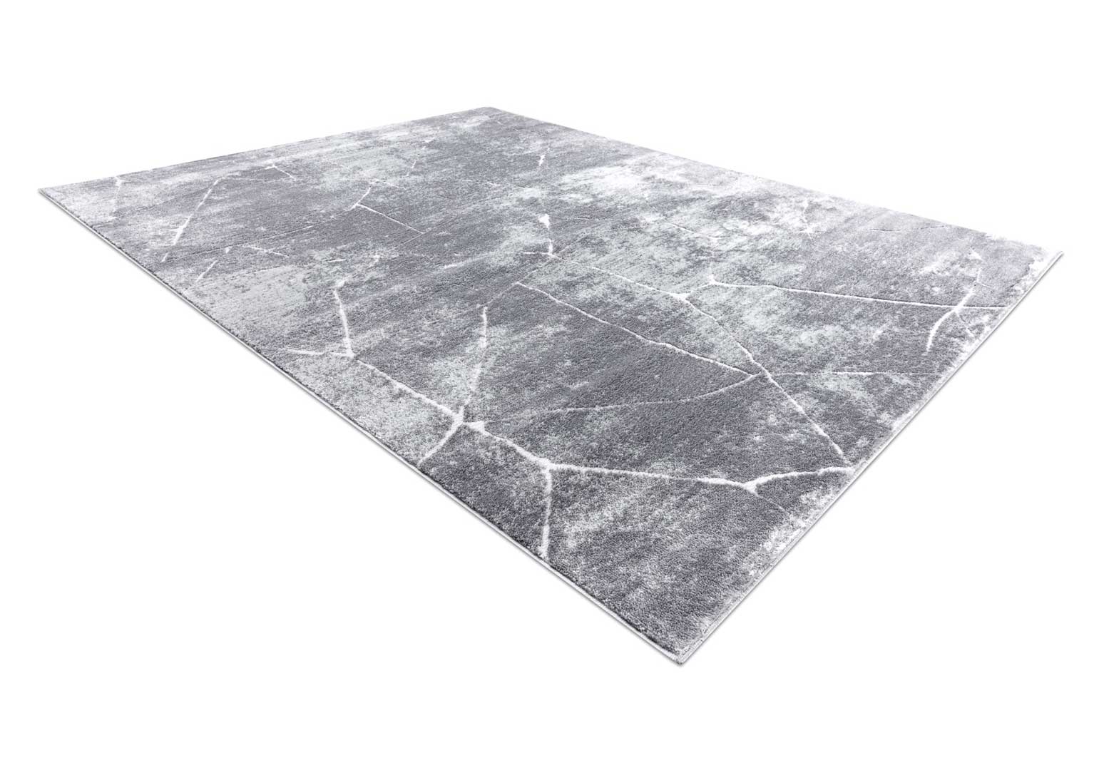 Nowoczesny, strukturalny, ciemnoszary dywan marmurowy z jasnymi pęknięciami - Dywany Łuszczów zdjęcie 3