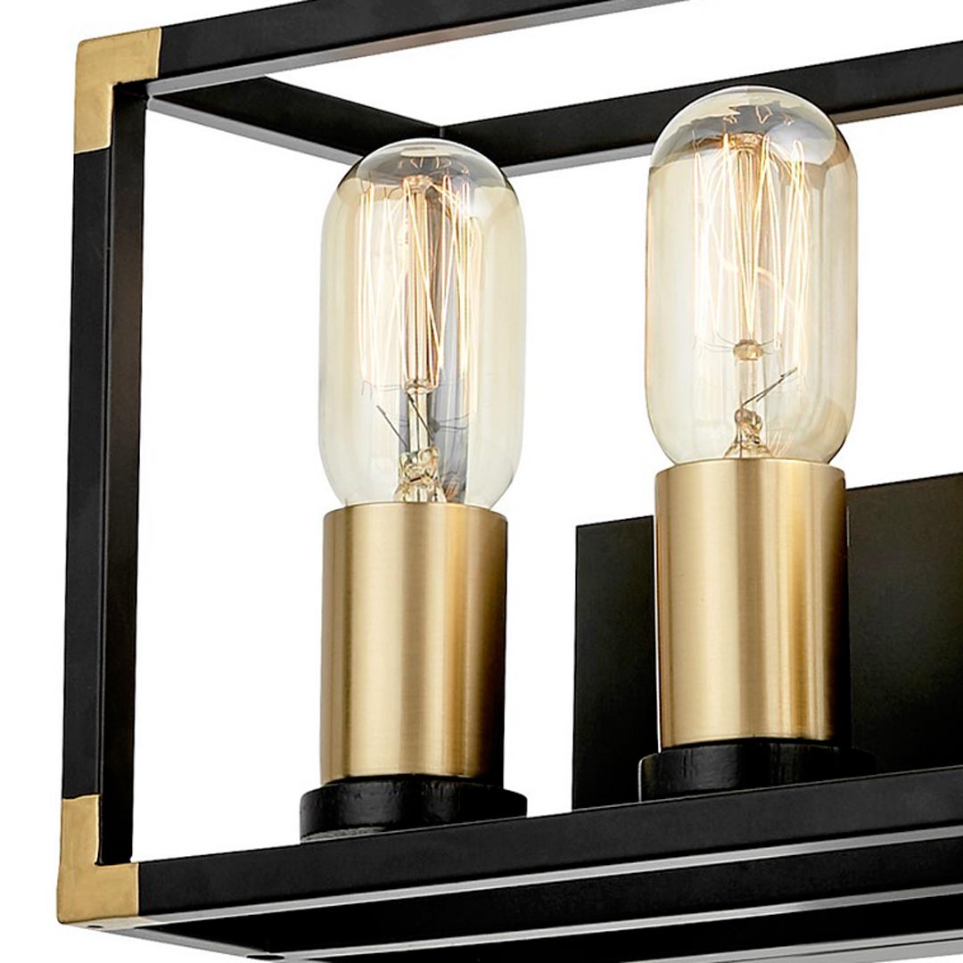 Loftowa, czarno-mosiężna lampa ścienna, metalowy, potrójny kinkiet WALDORF W3 - Lumina Deco zdjęcie 2