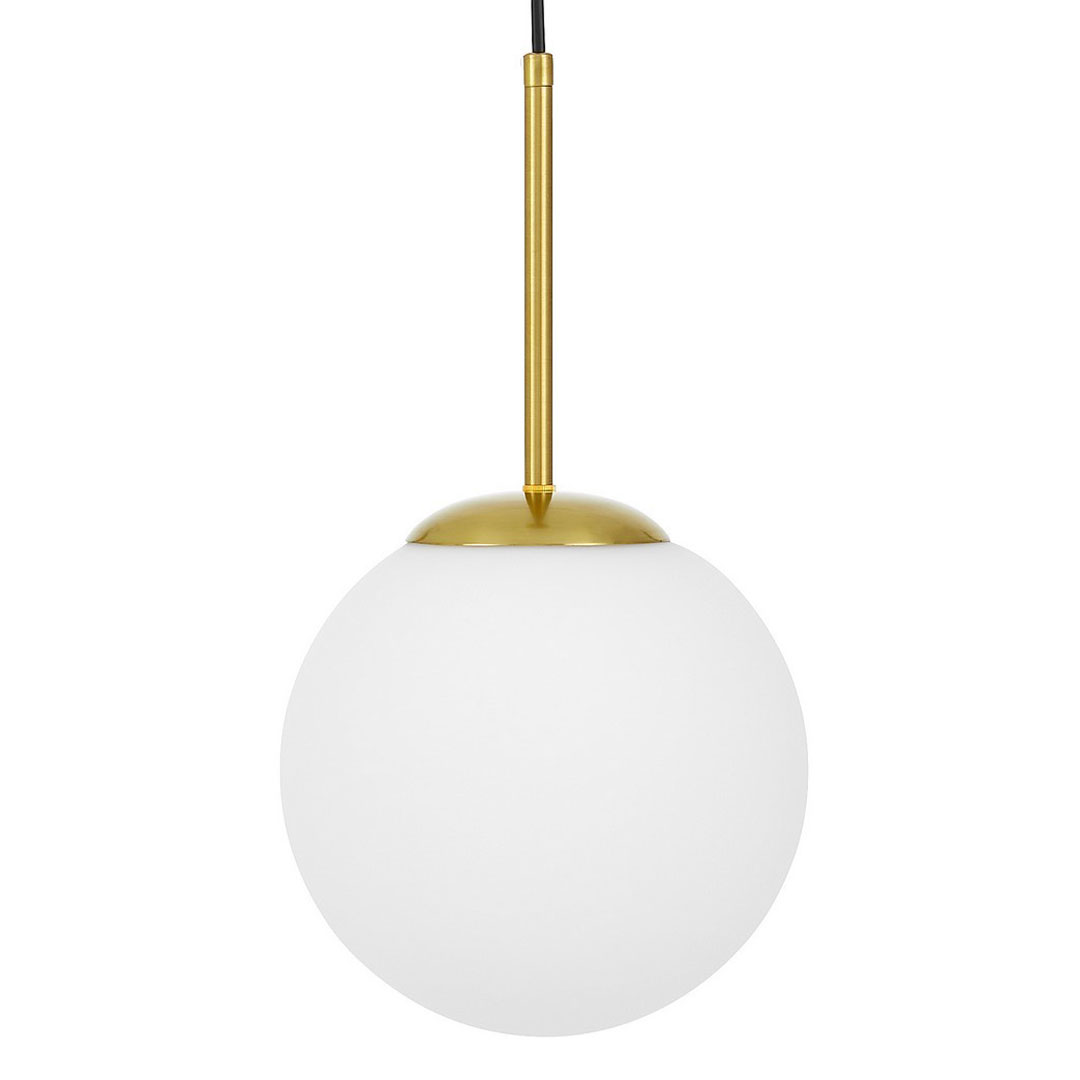 Mosiężna lampa wisząca z białym kulistym kloszem, stylowa FREDICA W1 - Lumina Deco zdjęcie 1