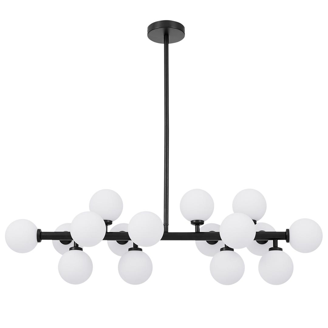 Ekskluzywna, czarna lampa wisząca z białymi, szklanymi kloszami PETRICA - Lumina Deco zdjęcie 1