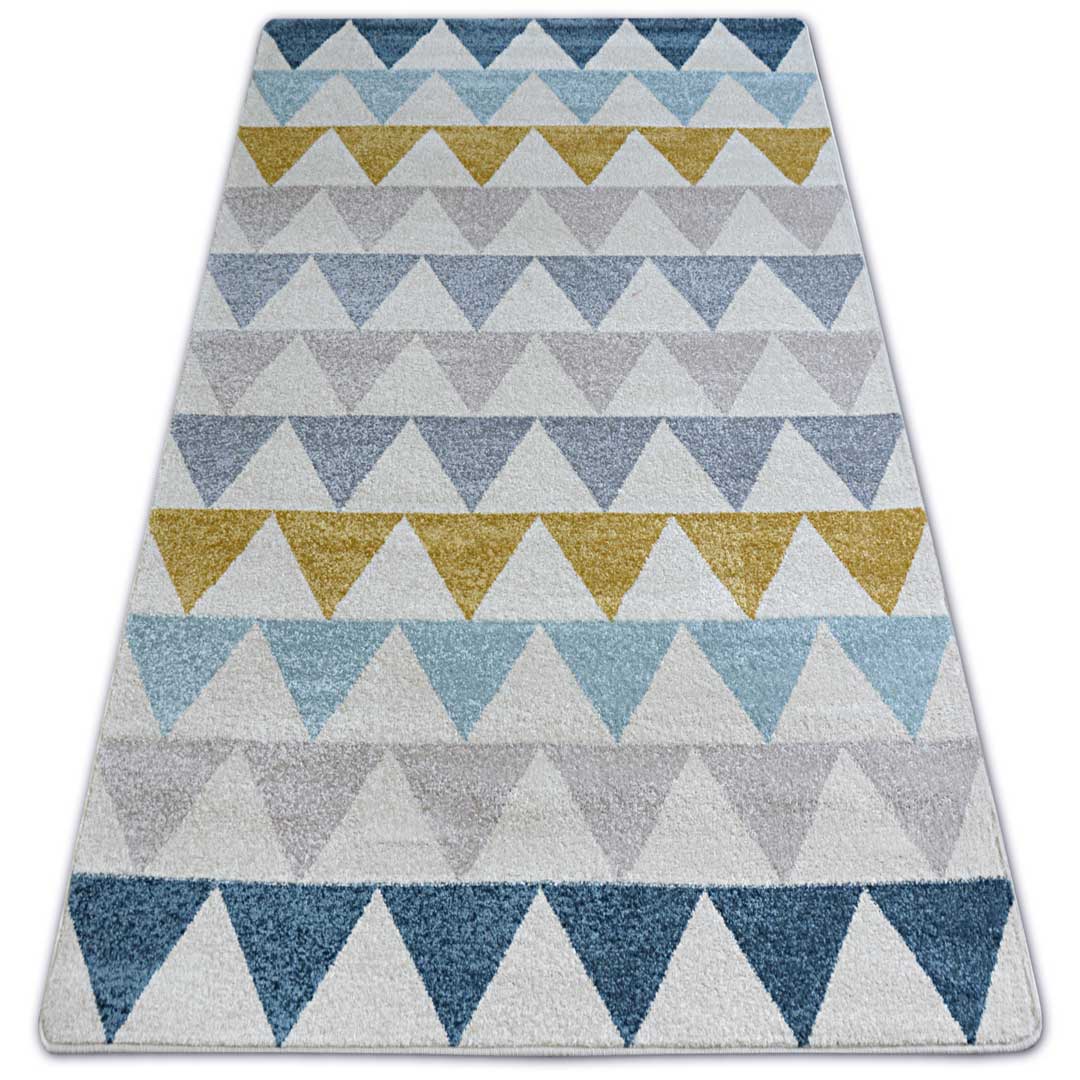 Nowoczesny geometryczny dywan w trójkąty kolorowe na jasnym tle - Dywany Łuszczów zdjęcie 3